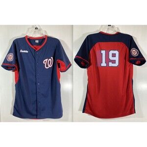 Washington Nationals Authentic Jersey (Youth XL) #19 • Franklin Baseball Shirt